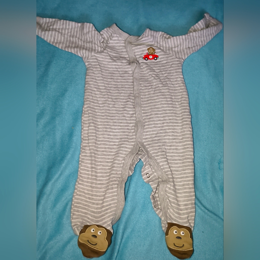 Striped Gray Kids One Piece